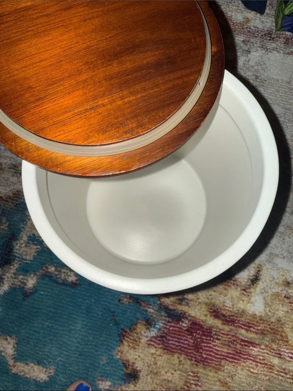 Hearth & Hand Stoneware Flour Canister with Wooden Lid